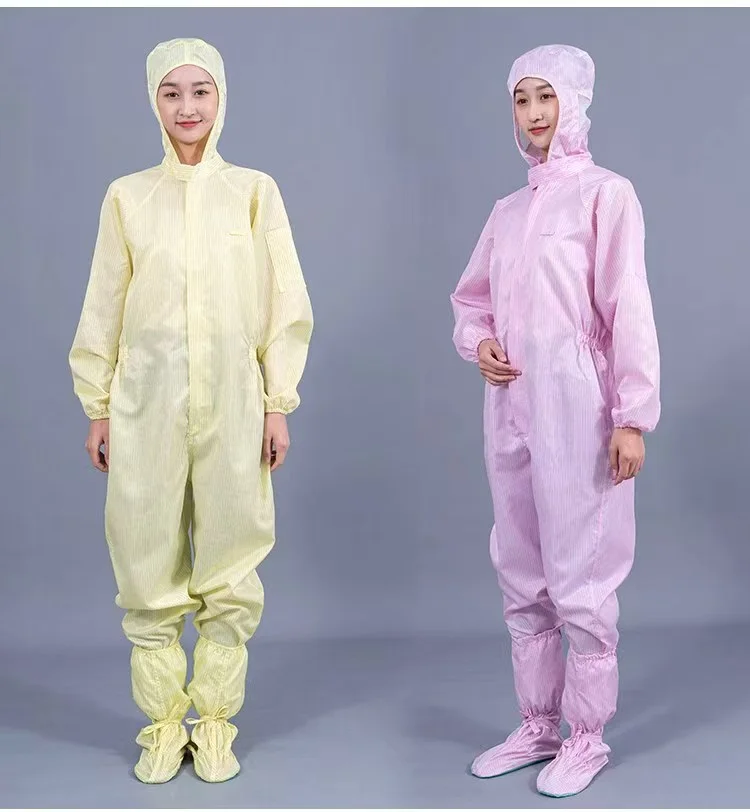 黄色与粉色连帽连体工作服款式参考